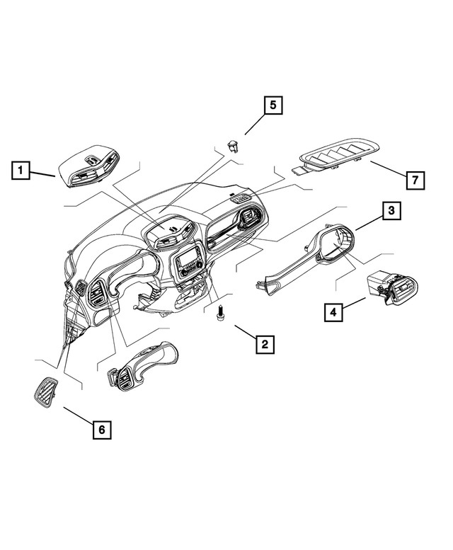 Genuine Mopar Air Conditioning & Heater Outlet 5uv82nz6aa