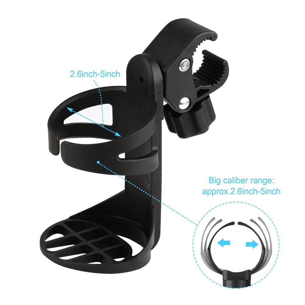 Lightweight ABS Universal Cup Holder for Strollers, Bikes, & Wheelchairs