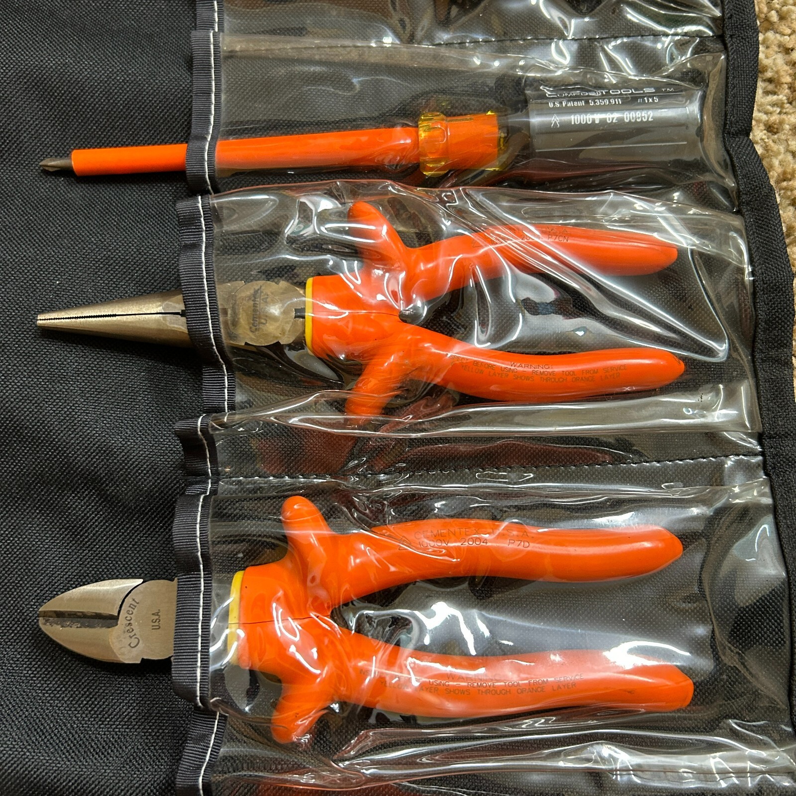 Cementex Basic Electrician's Tool Kit Set of 9 with Roll Case TR-9ELK