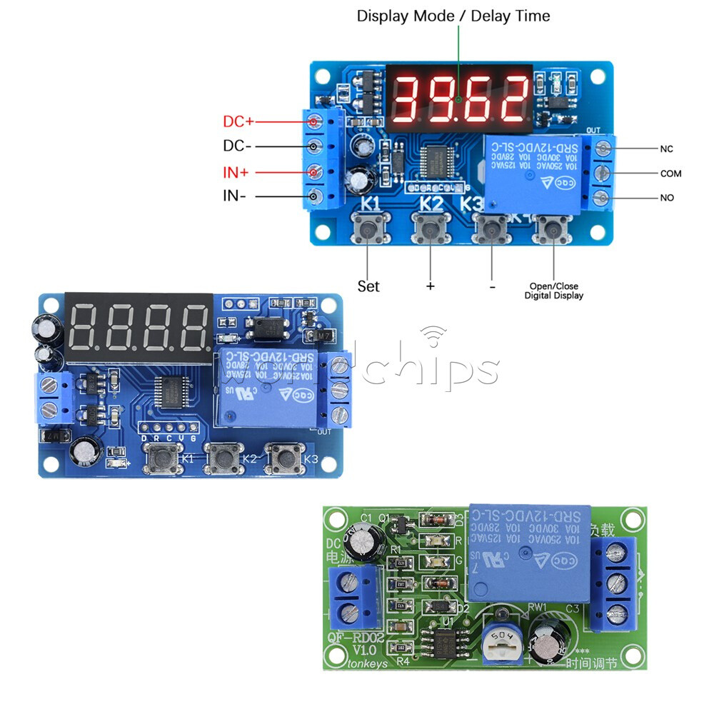 DC 12V Trigger Cycle Automation Timer Delay Relay Module 3-4 Digital LED