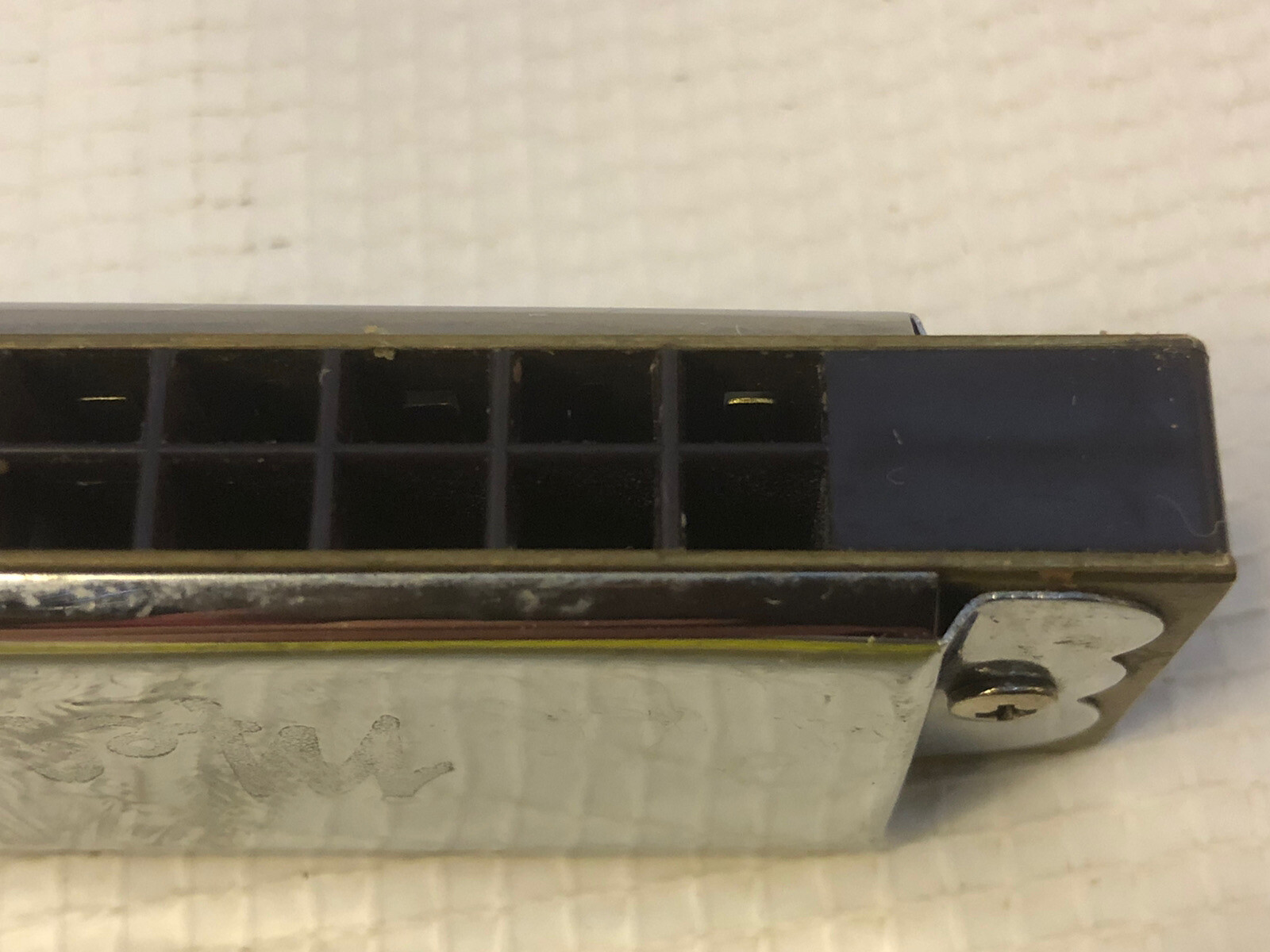 HARMONICA Instrument Music Make Chrome Plastic Brass Stainless MELISSA & DOUG 5”