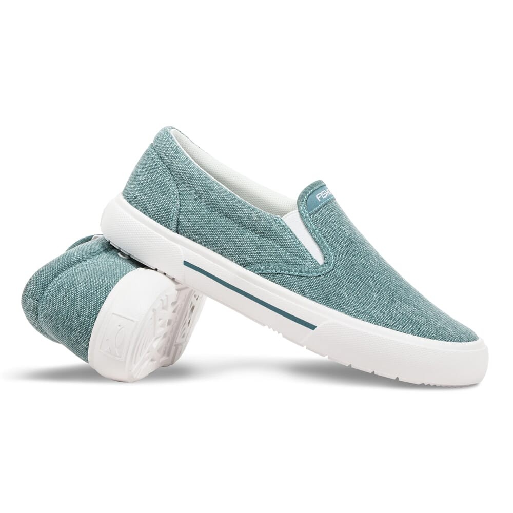 Fishooz Sunwashed Slip-On Water-Repellent Canvas Shoes Teal: NEW, Free Shipping