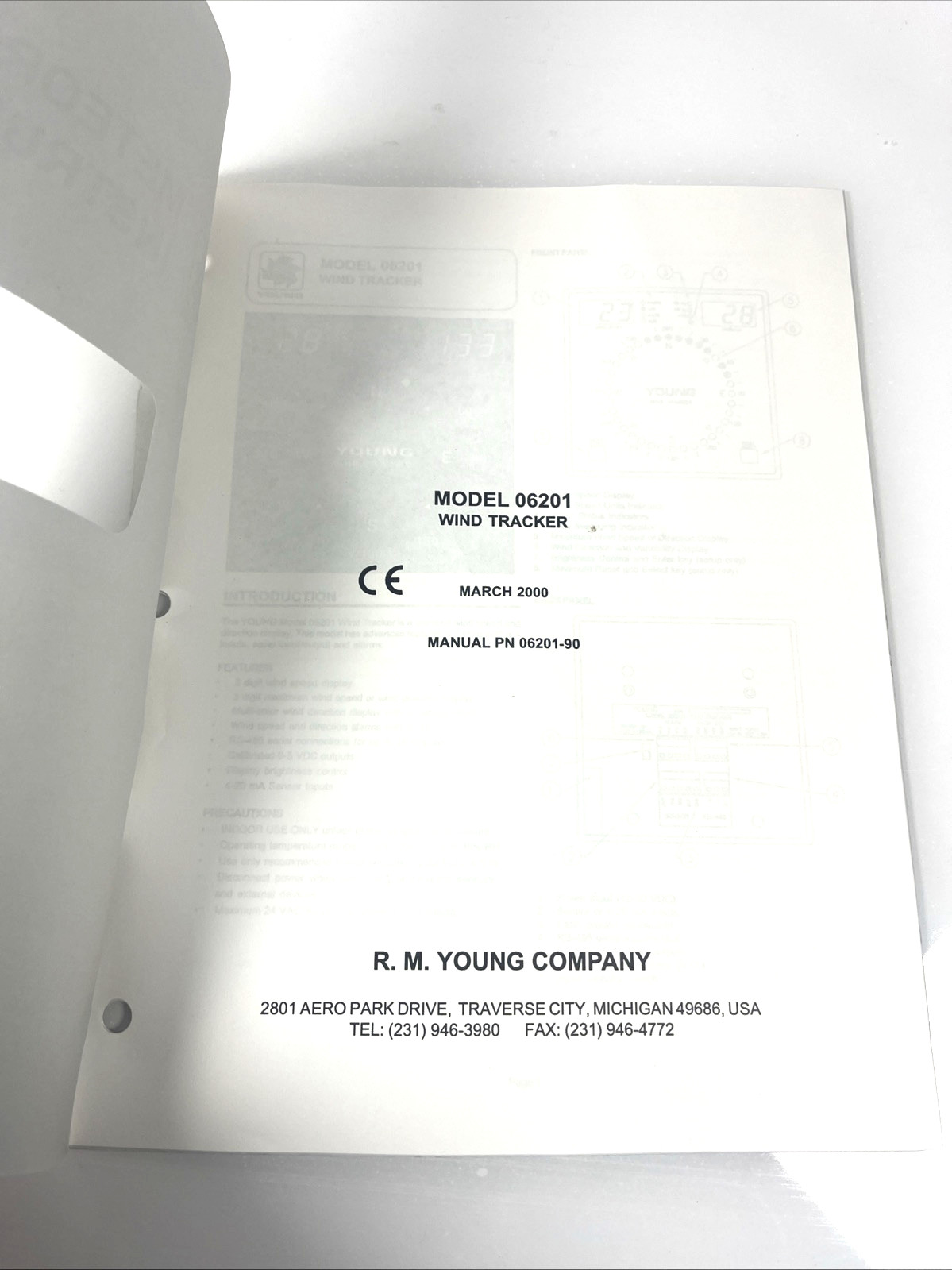 Young Model 06201 Wind Tracker Meteorological Instruments Instructions March 00’