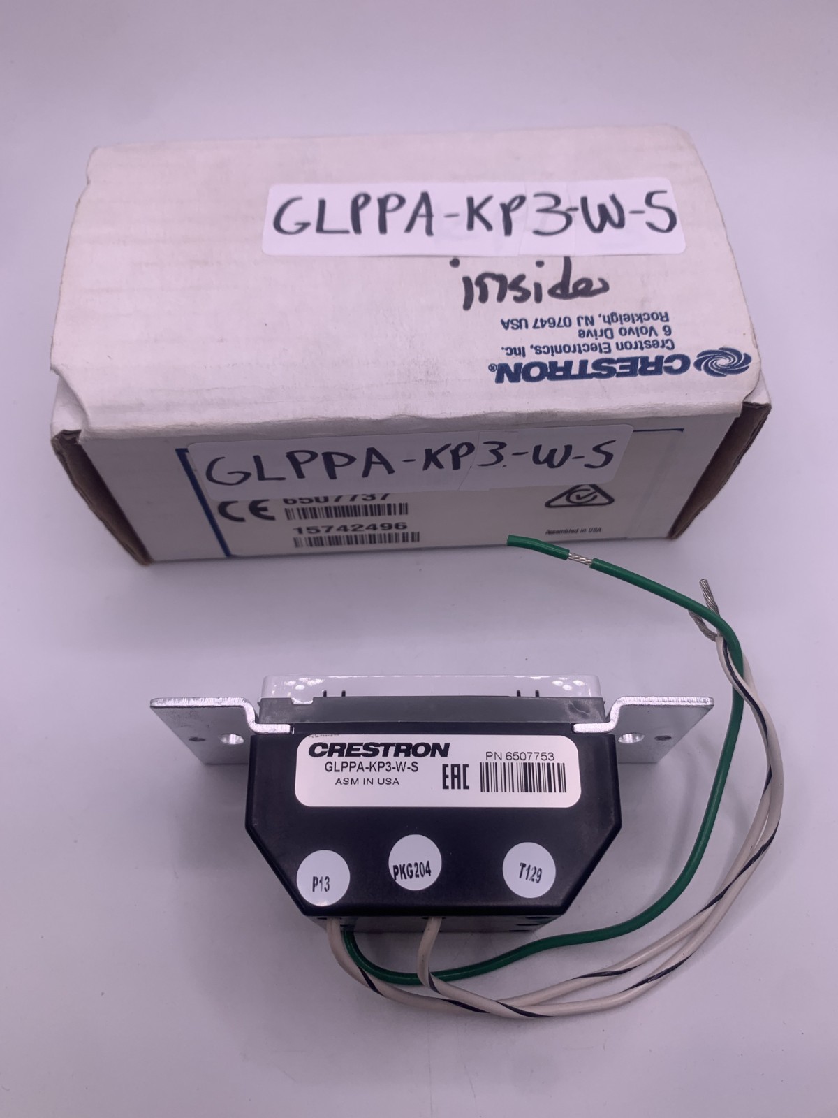 Creston GLPPA-KP3-W-S In-wall Zone Keypad for GLPP, White Smooth, NO HARDWARE