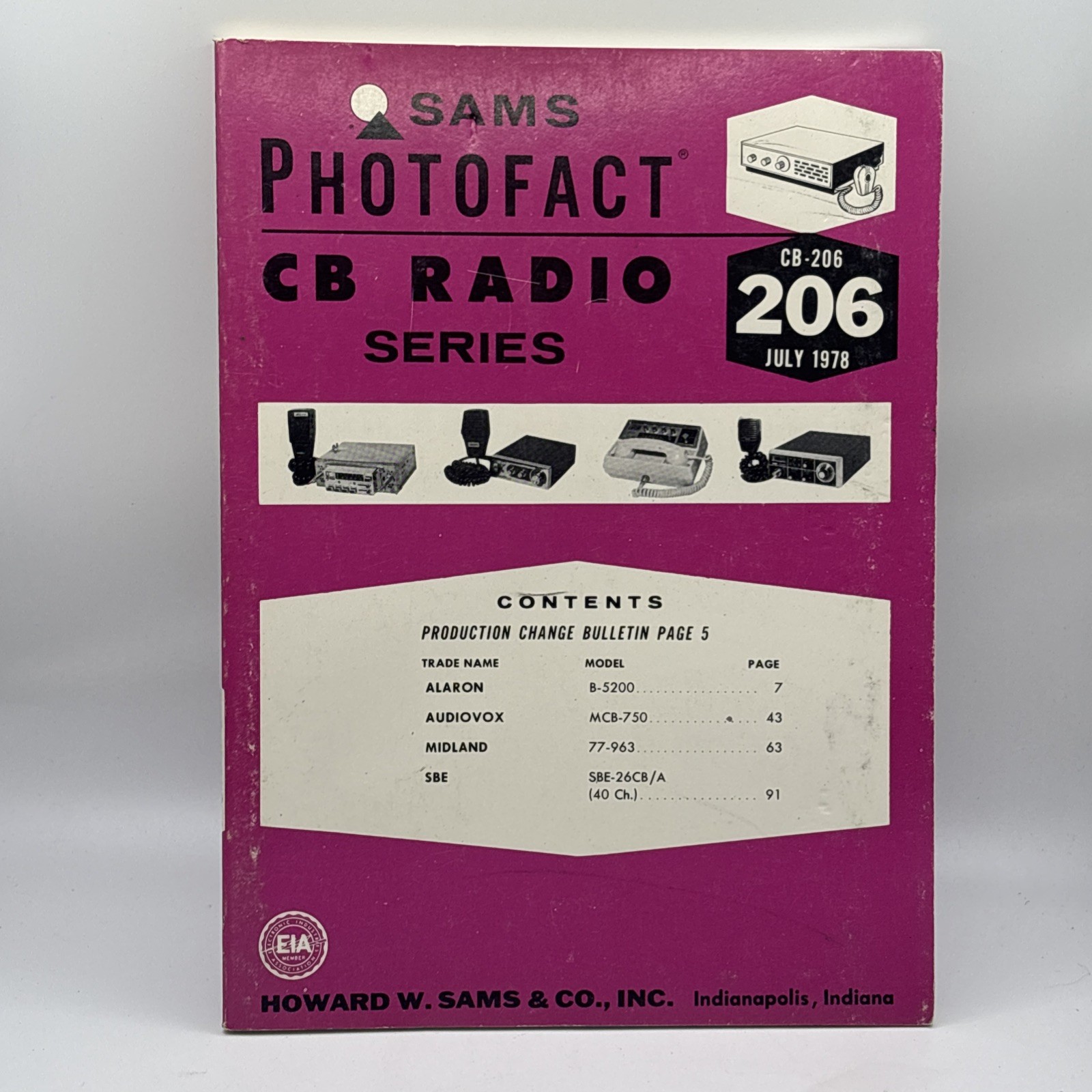 SAMS Photofact CB Radio Series Manual CB 206 July 1978