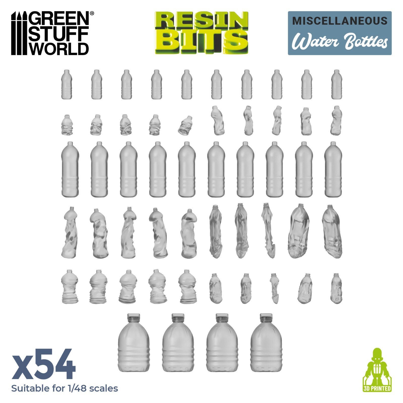3D printed set - Water Bottles - Basing Scatter Scenery for Miniature Bases