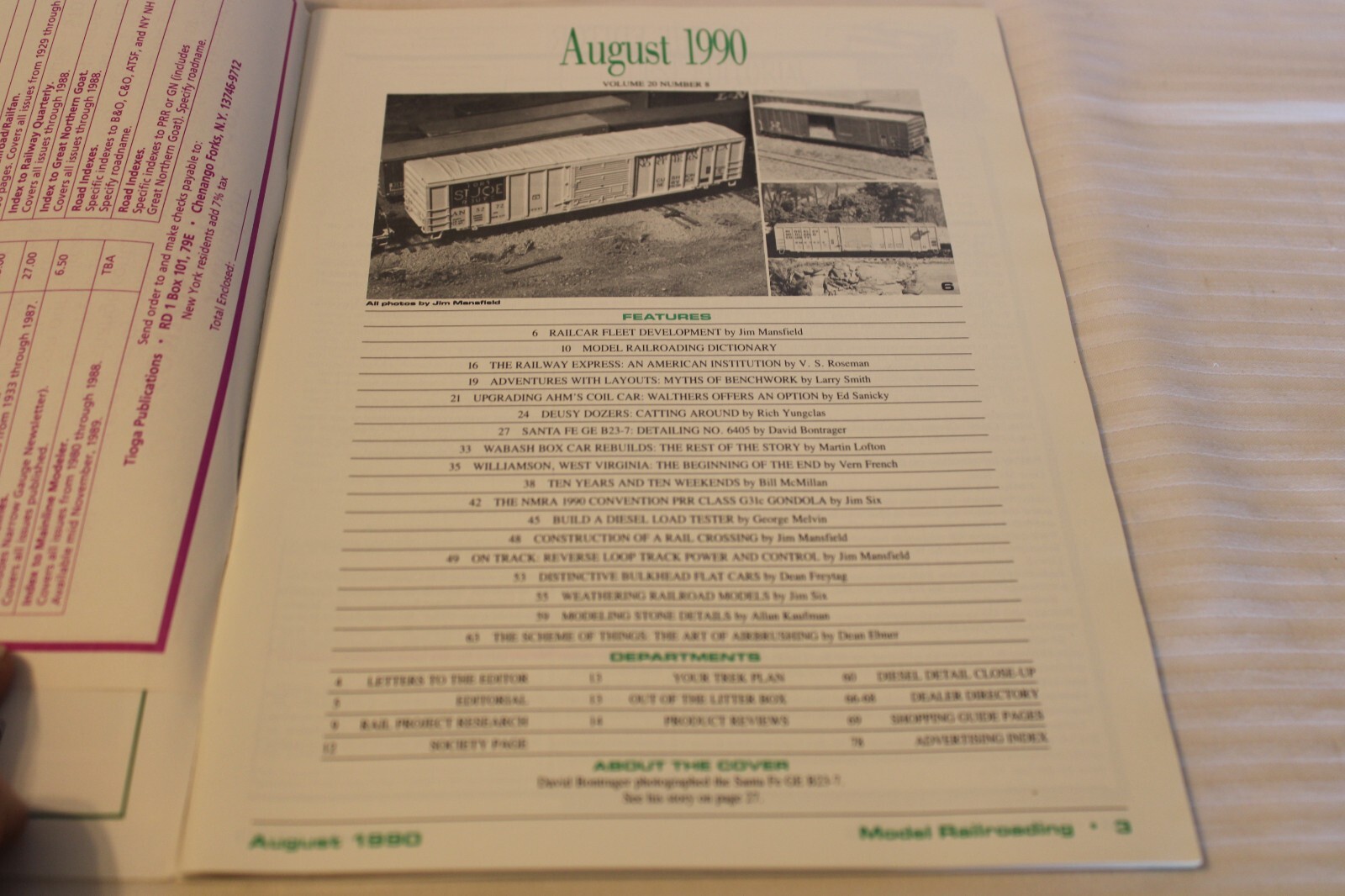 Model Railroading Magazine, August 1990 Issue