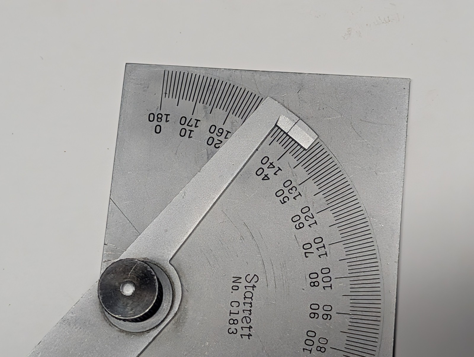 Starrett C183 Steel Protractor Rectangular Head USA