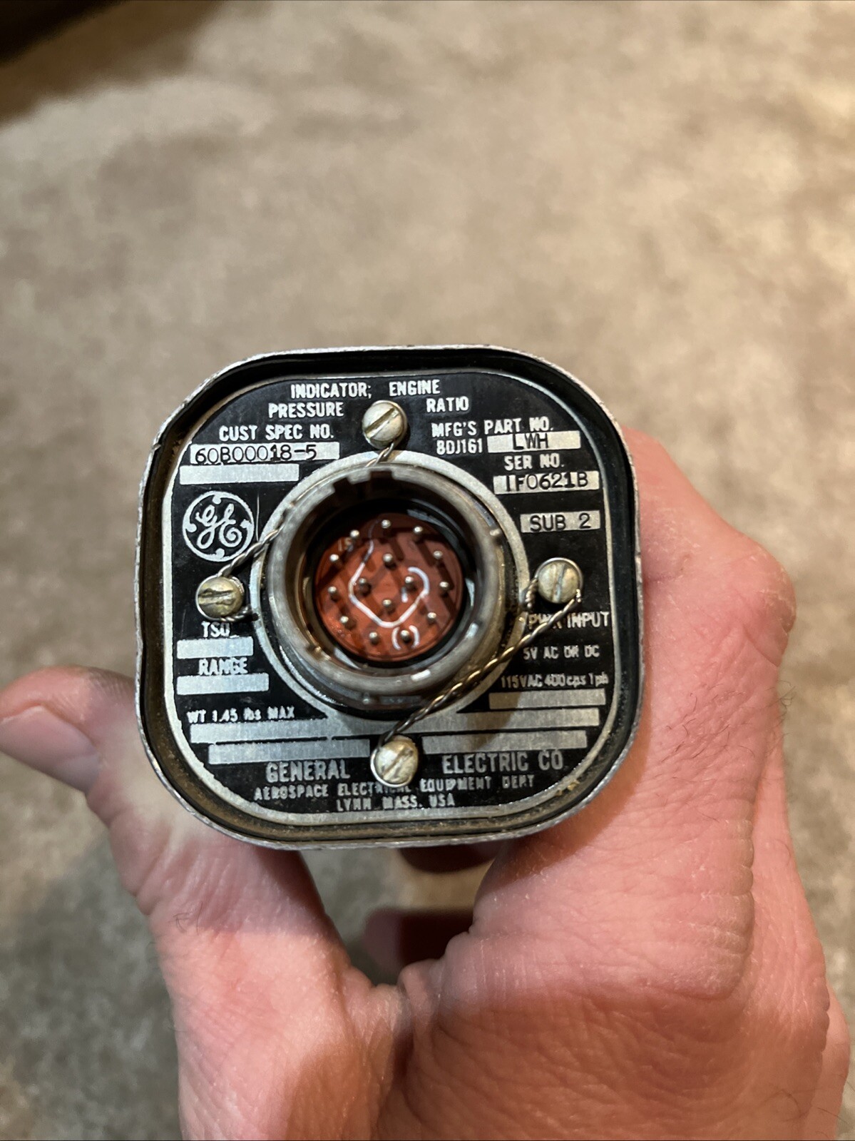 Vintage Aircraft GE Engine Pressure Ratio Indicator