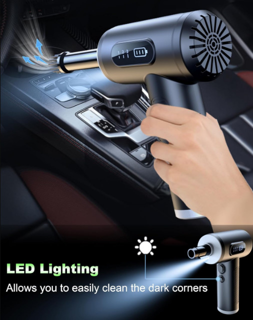 Compressed Air Duster,Dust Cleaner for Car,Computer,Keyboard,Camera,Desk,Lapt...