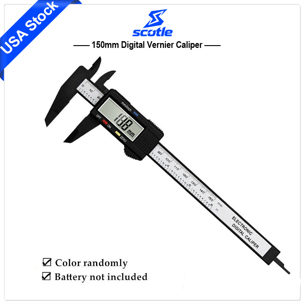 150mm Digital Caliper 6" Micrometer LCD Gauge Vernier Electronic Measuring Ruler