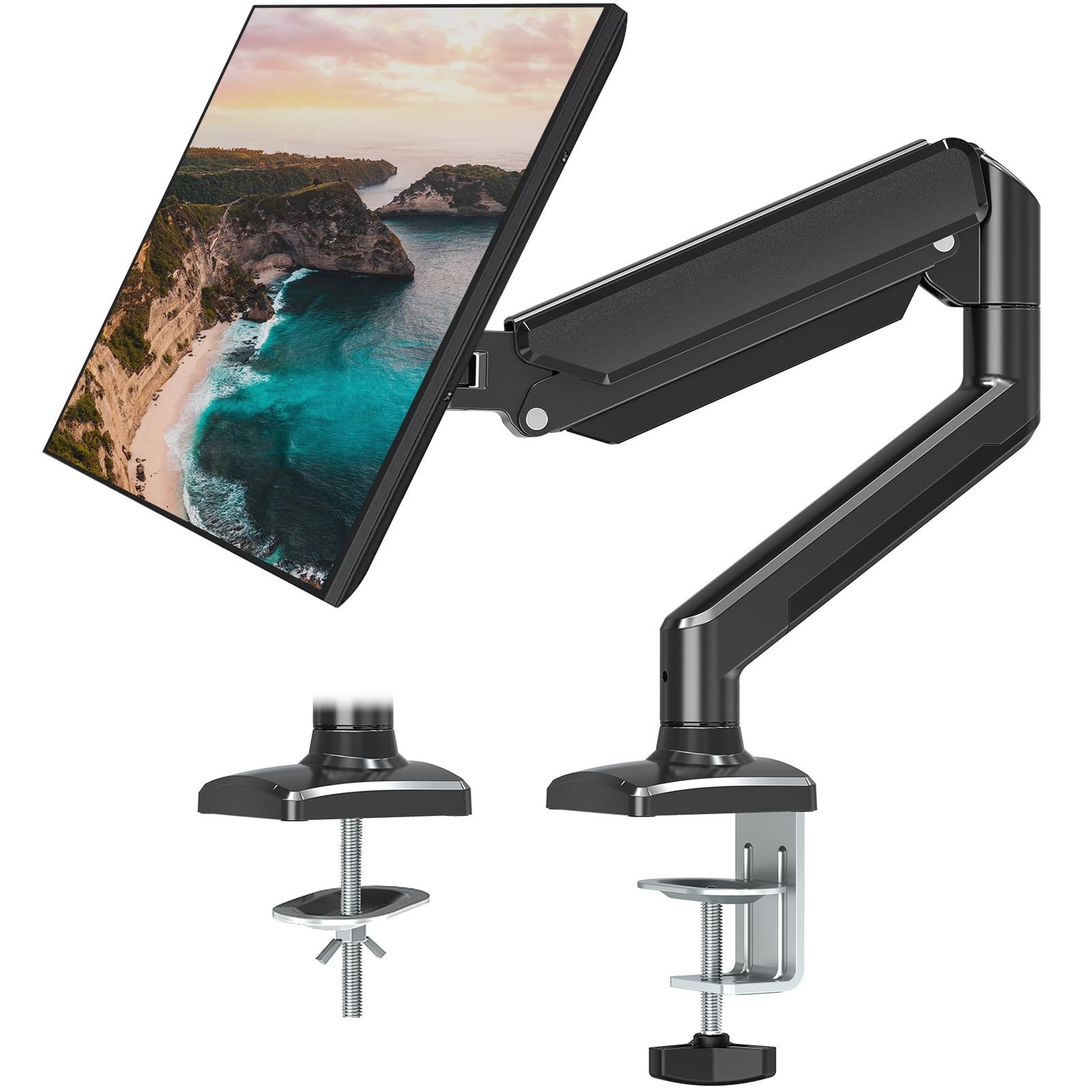 ErgoFocus Single Monitor Mount Arm Fits up to 32 Inch, Desk Mount Holds 4.4-1...