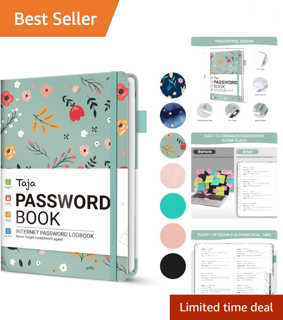 Compact 136-Page Password Logbook for Seniors - Stay Organized Effortlessly