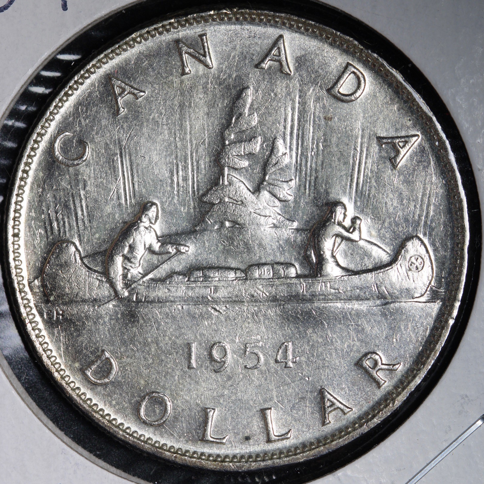 1954 Canada SILVER One Dollar Piece E394 DKNP
