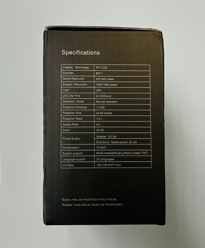 Portable White Multi-Media HD Mini LED Projector Model YG300