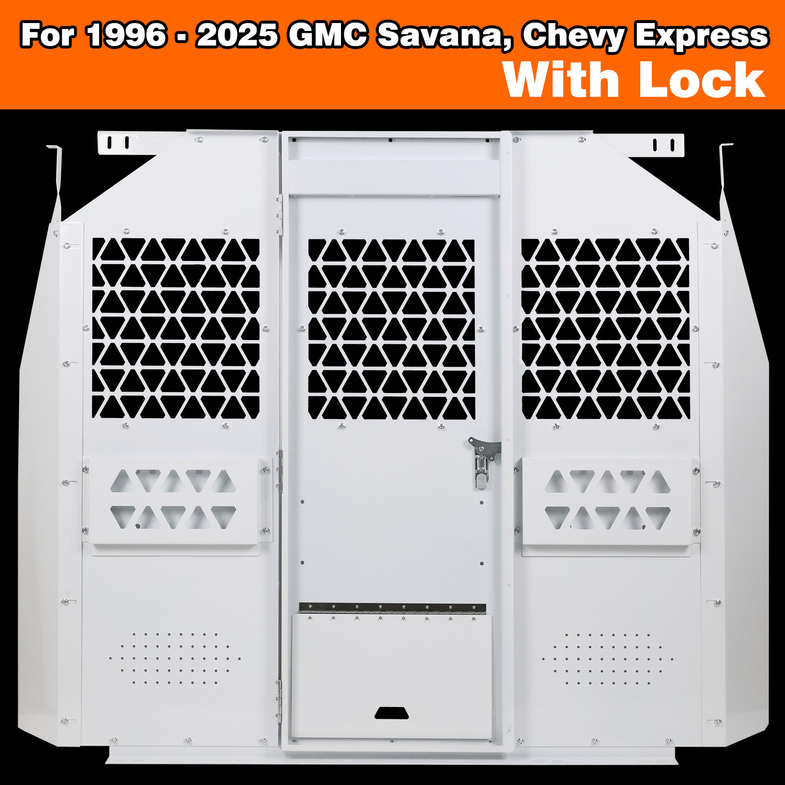 Van Safety Partition,Bulkhead/Divider GMC Savana,Chevy Express 1996 -2025 W/Lock