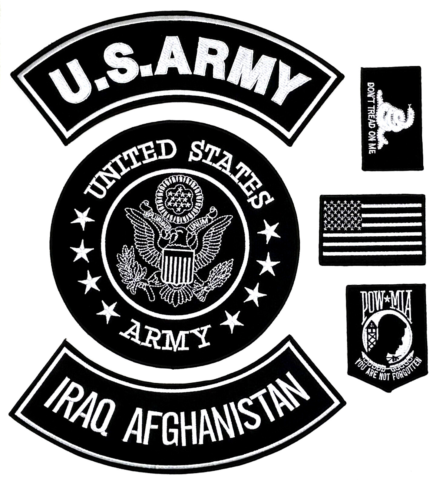 U.S. ARMY SEAL IRAQ AFGHANISTAN MILITARY VETERAN MOTORCYCLE LOT OF 6 PATCHES