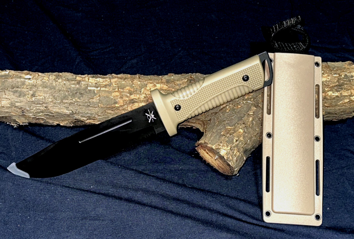 SURVIVAL TACTICAL KNIFE TX-4663SAND 12" TAC EXTREME CUTLERY FIXED BLADE TAN