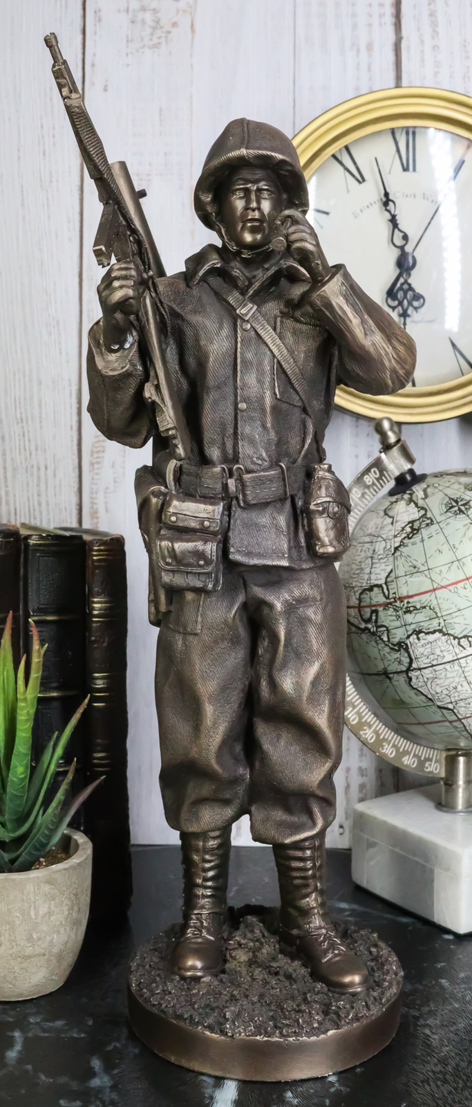 Ebros Military WW2 Staff Sergeant Squad Commander Smoking Cigar 13.25" Tall