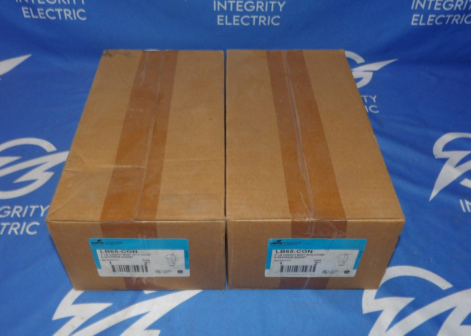 Lot of 2 NIB Cooper Crouse Hinds LB65-CGN 2" LB Conduit Body + 1 Year Warranty