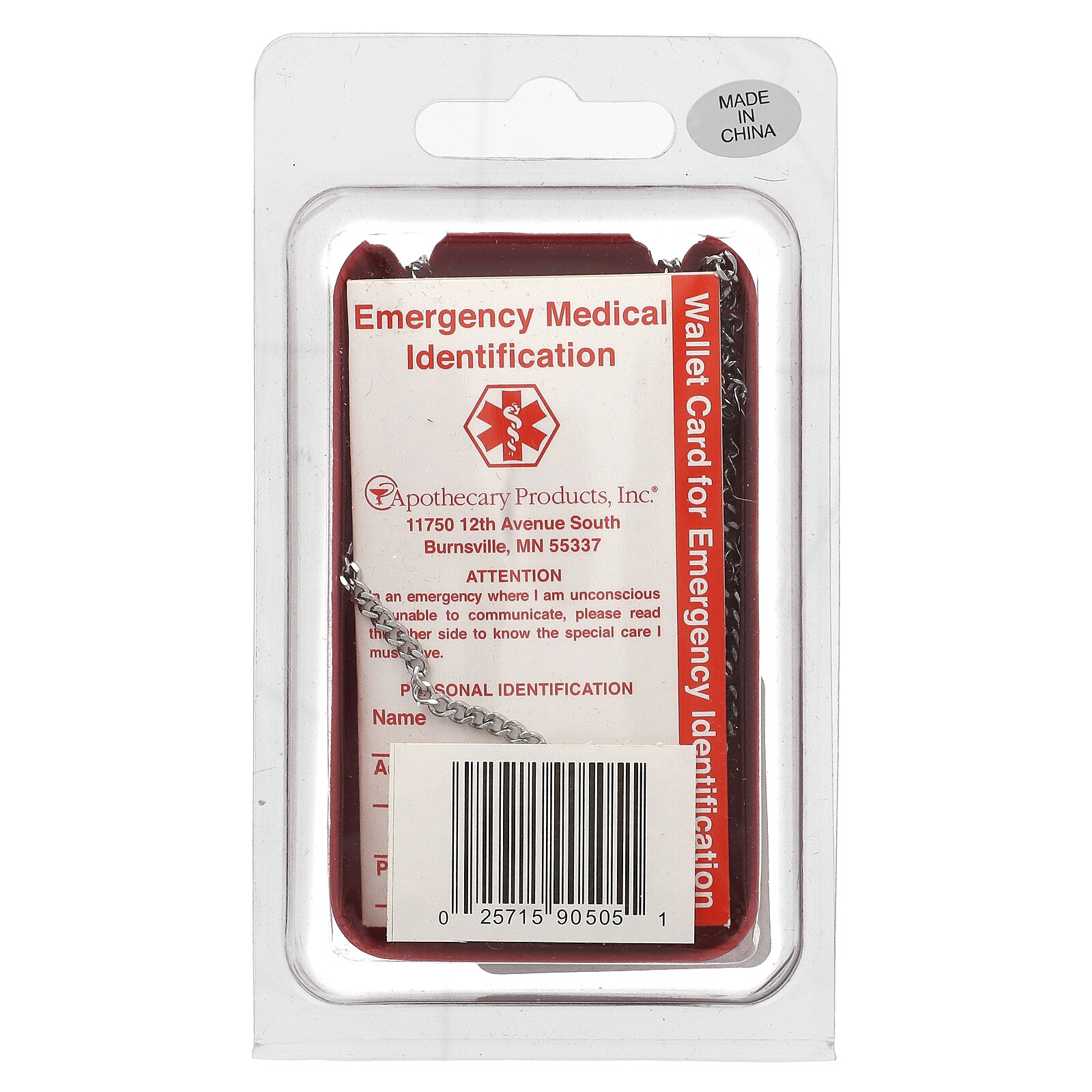 Medical Necklace, Heart Patient, 1 Count