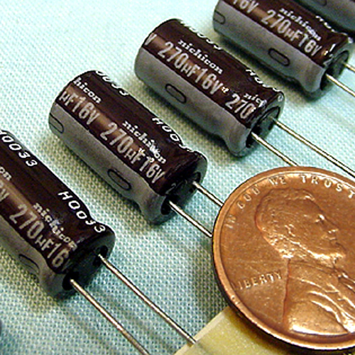 (25) 270 µF @ 16 Volt - 105°C HIGH TEMP Electrolytic Capacitors **USA SELLER **