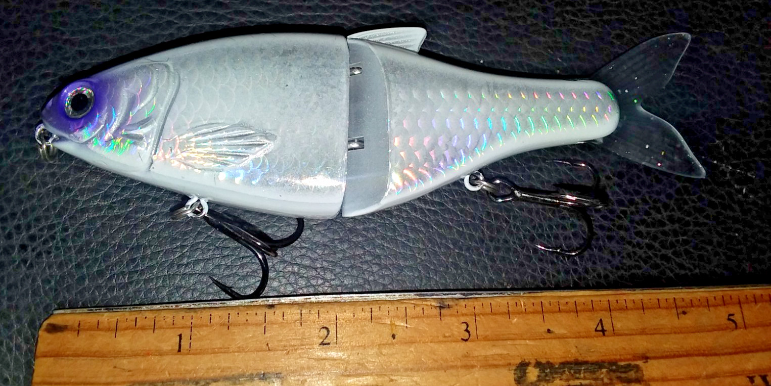 #GREEN SPIDER  Hard Shad  Swimbait 5" Jointed In PEARL COLOR  Bass Lure 1.6 oz