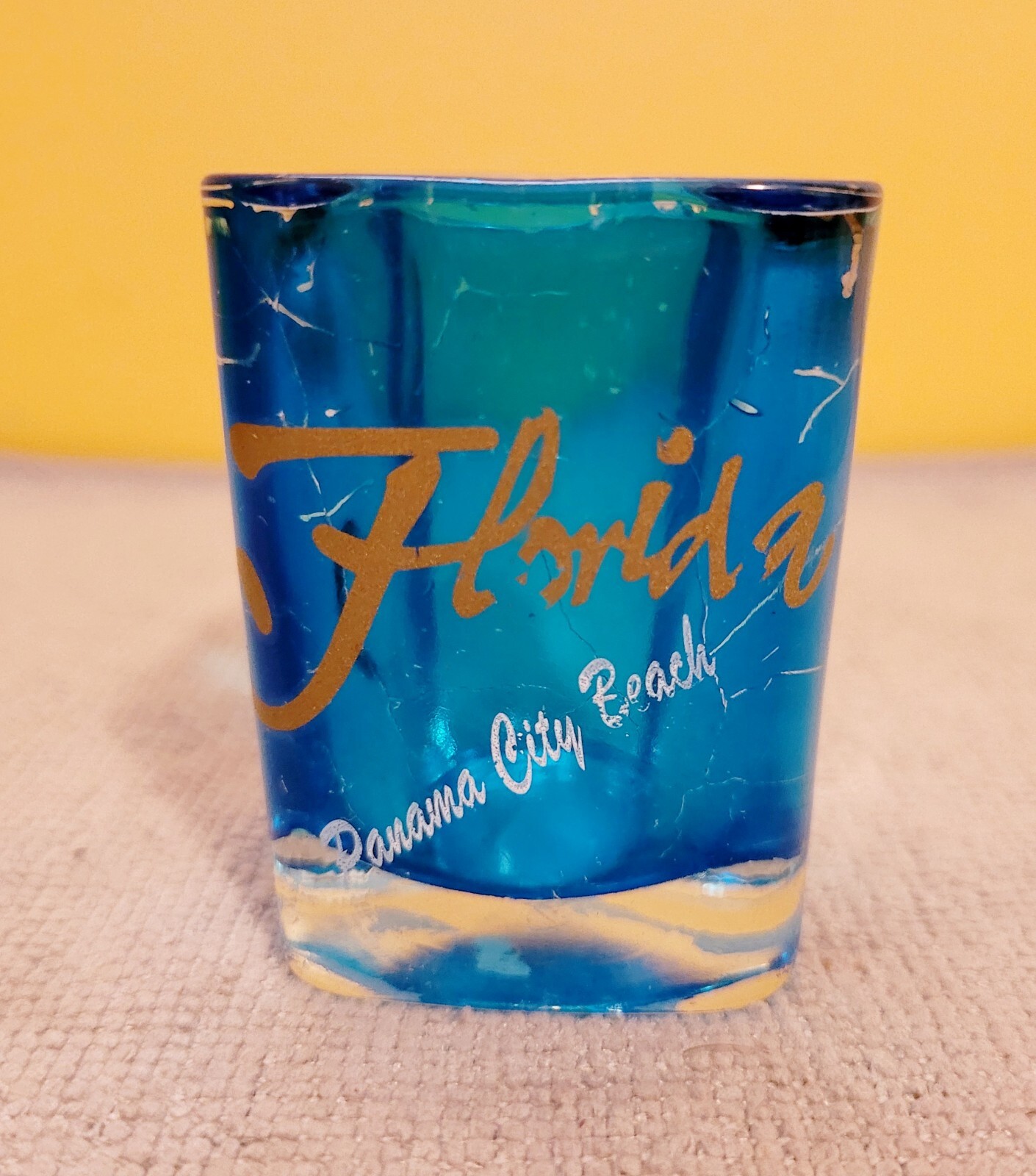 Florida Panama City Shot Glass Souvenir Novelty Blue Glass Free Shipping