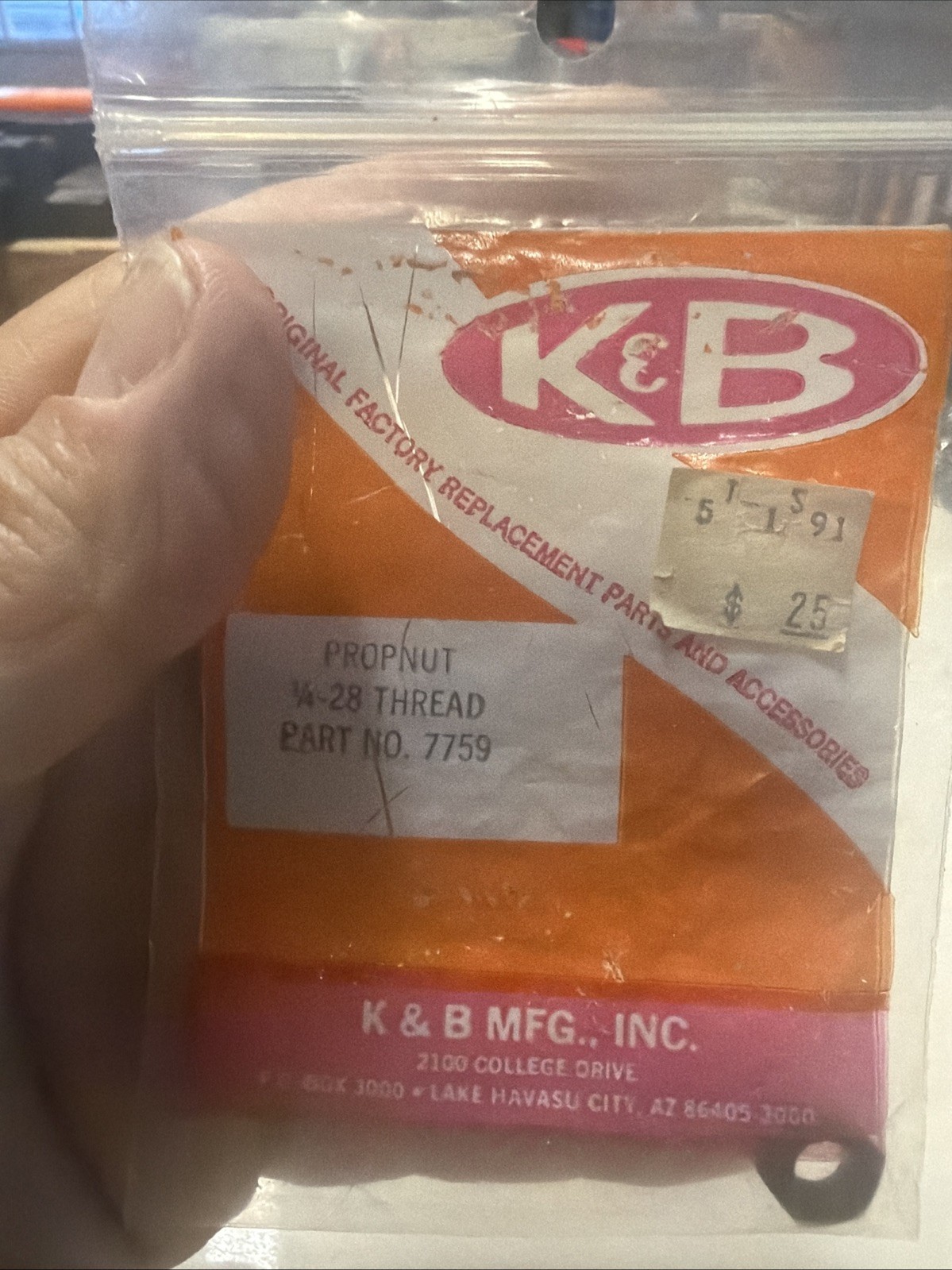 K&B Prop Nut 1/4 28 Thread  Part Number 7759