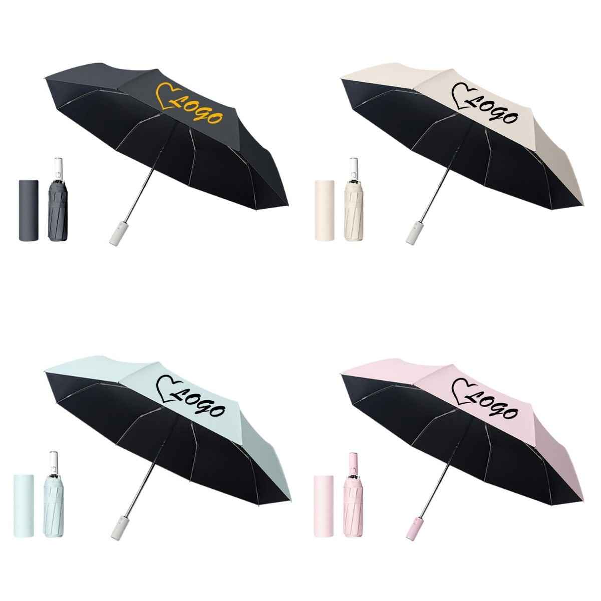 Custom Automatic Umbrella Windproof Personalized PRINTED Compact Umbrella