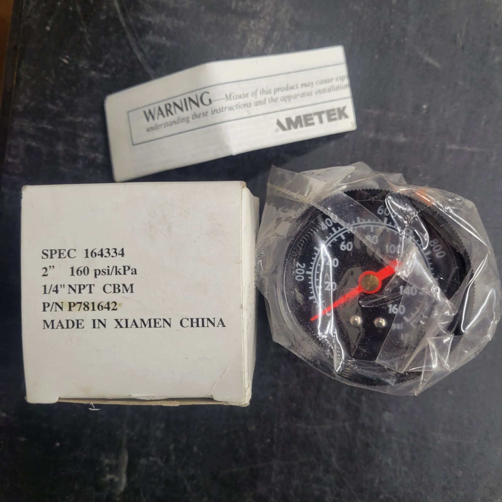 AMETEK  164334   1/4" male NPT  2"   160 PSI / kPa