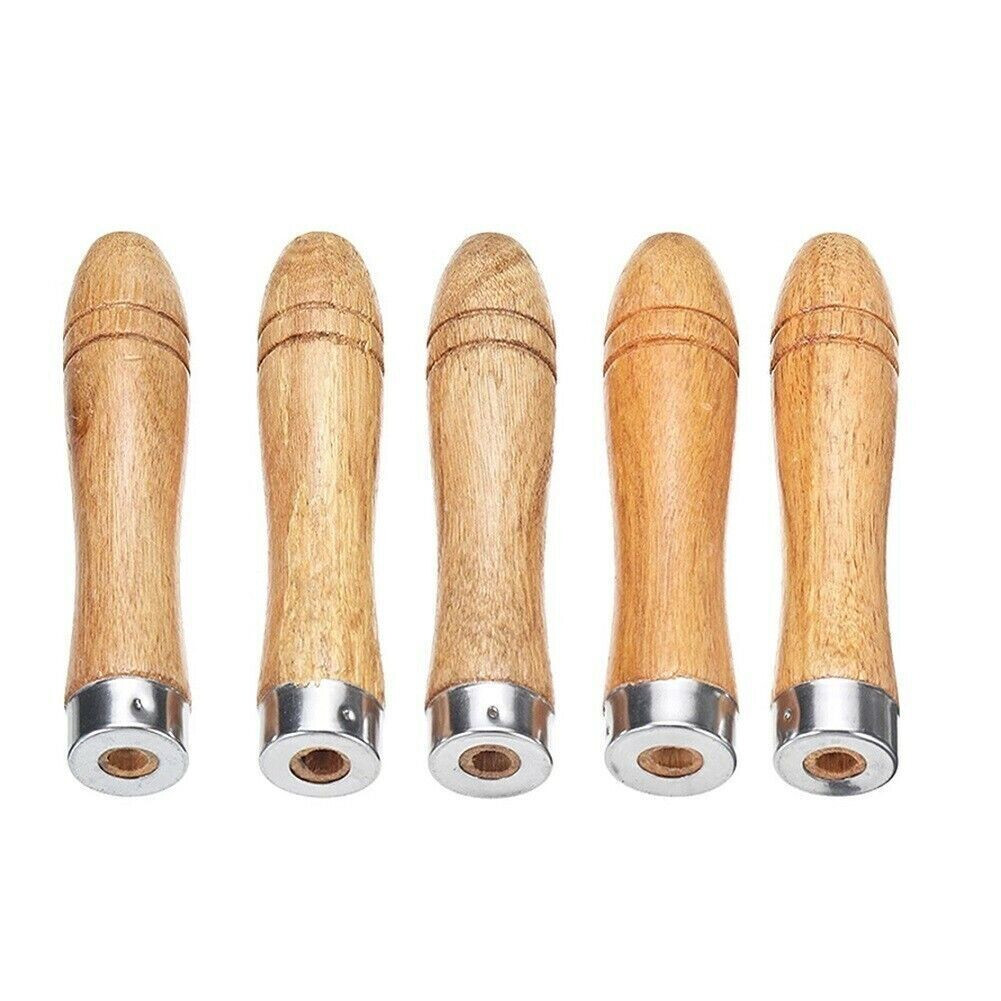 20 Pcs Wooden File Handle Fit Home Toosl Stainless Steel Ring Hardwood DIY 9cm-