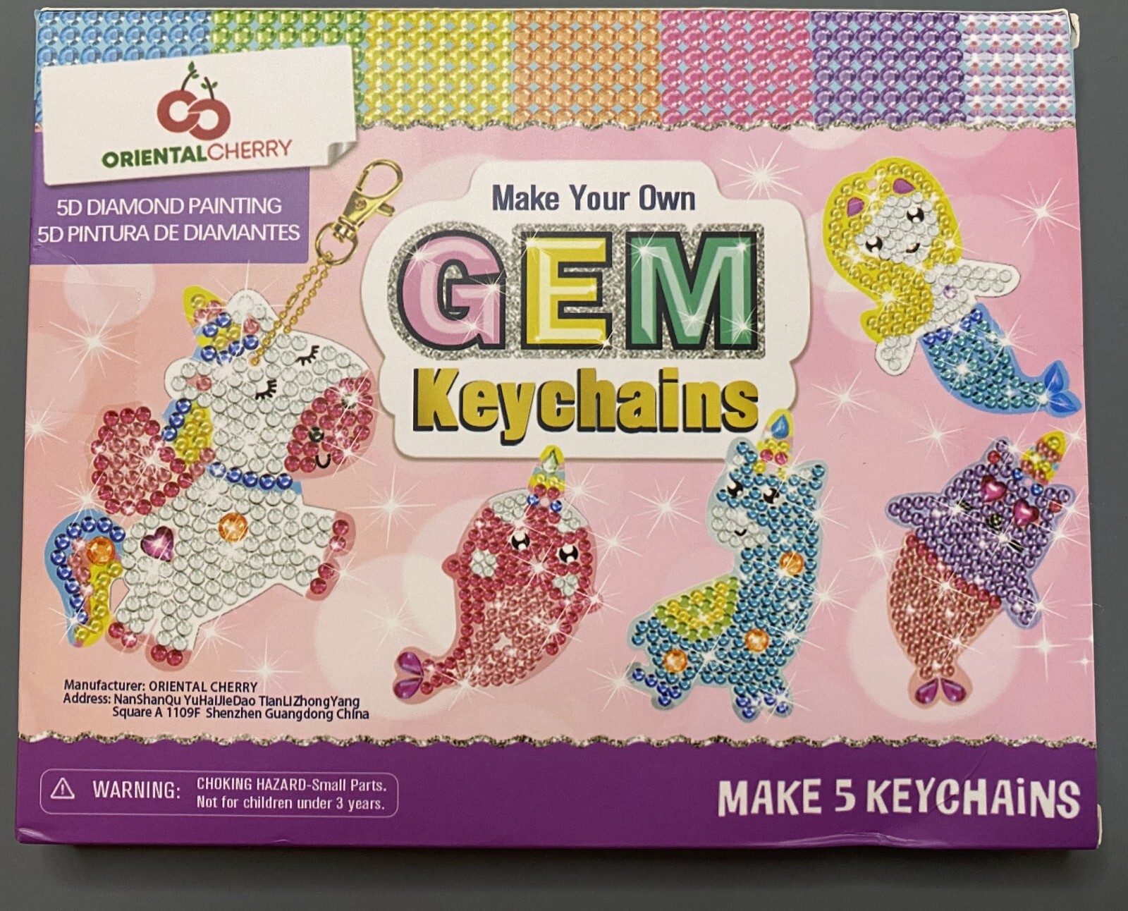 Oriental Cherry Make Your Own Gem Keychains 5 Keychains
