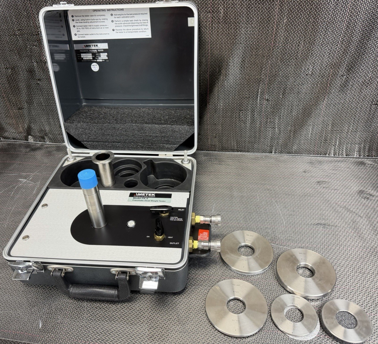 Ametek PK-II PK2- Pneumatic Deadweight Tester Pressure Calibrator *VGC* ShipFast