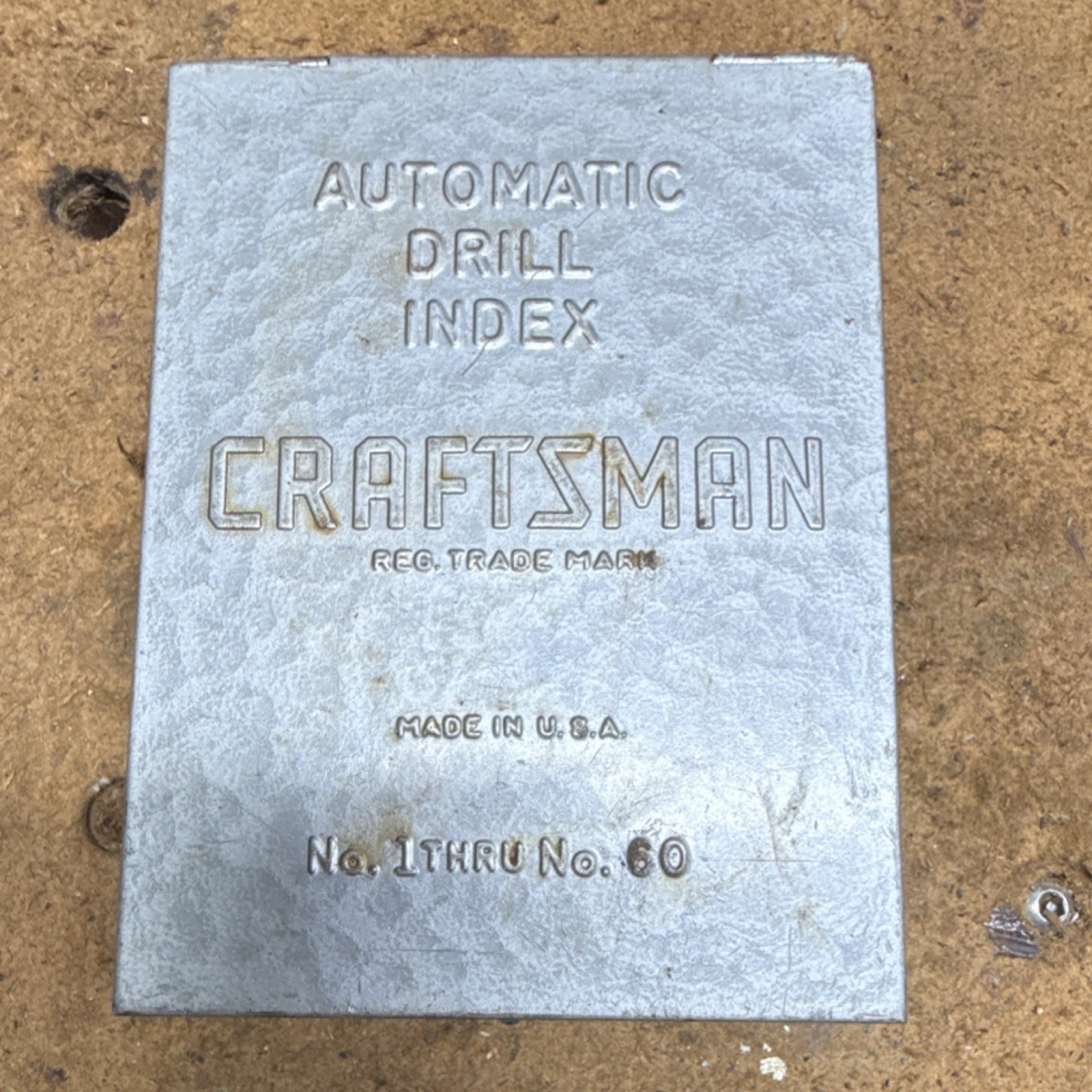 Craftsman Automatic Drill Index Box No. 1 Thru No. 60 Made in USA