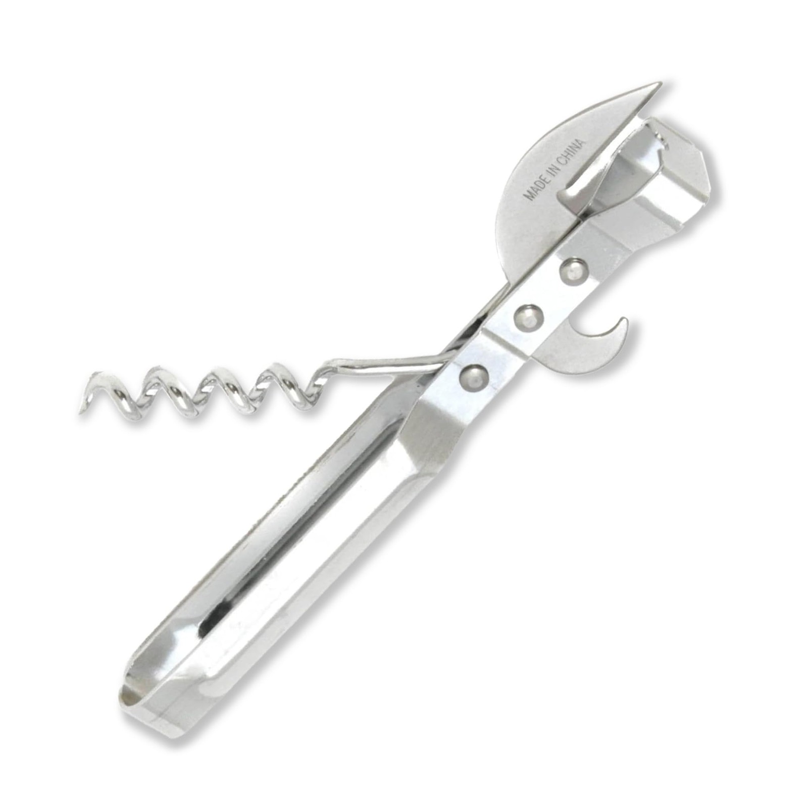 Chef Craft, Cork Screw, and Bottle 3-in-1 Can Opener, 5 3/4", Silver,Wine Corks