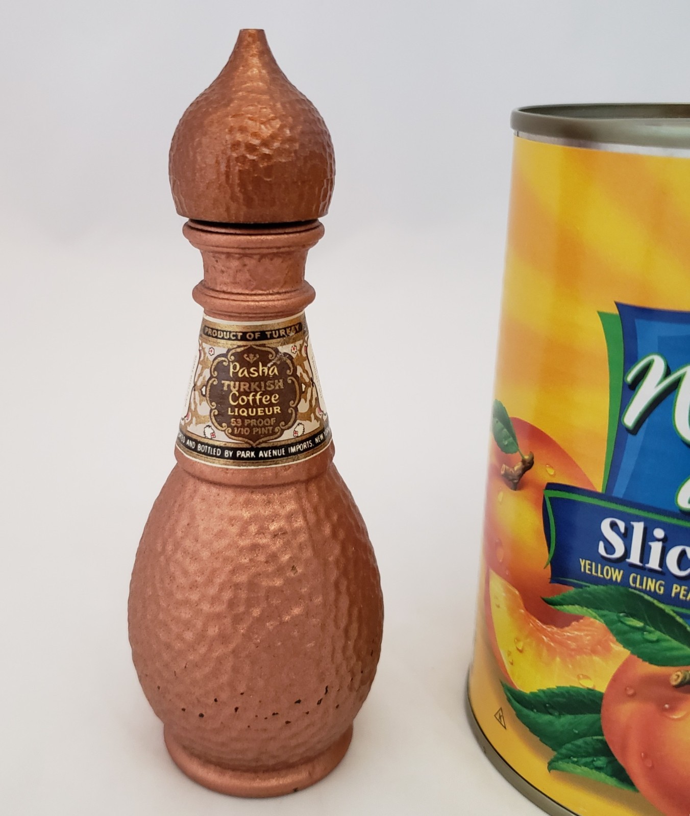 VTG Pasha Turkish Coffee Liqueur MINI Bottle Hammered Copper Look 5" H