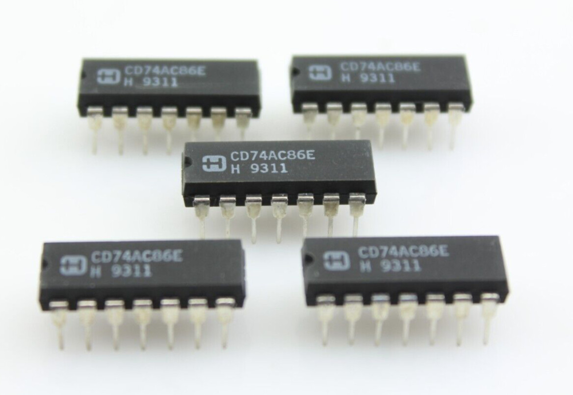New Qty 5 HARRIS CD74AC86E XOR Gate IC 14-PDIP