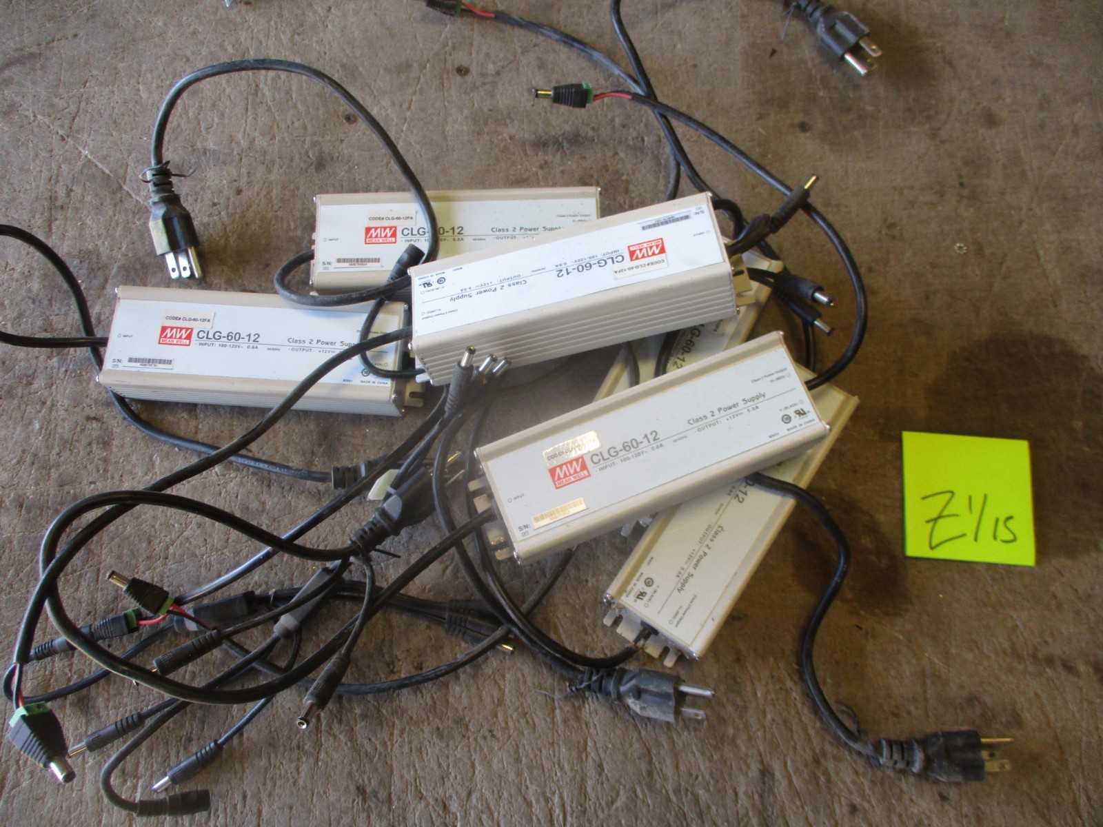 Lot of 6 Used Mean Well CLG-60-12 Class 2 Power Supply 5.0A, Working Cond.
