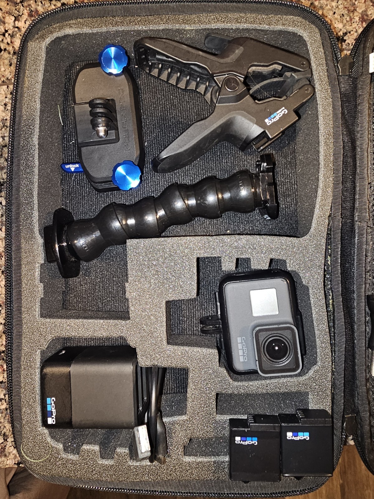 GoPro Access. Kit Bundle w/ Case, Many Mounts, 2-Batt. & USB Charger, SD card.