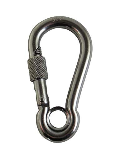 US STAINLESS Stainless Steel 316 Spring Hook with Screw 5/16" (8mm), Silver