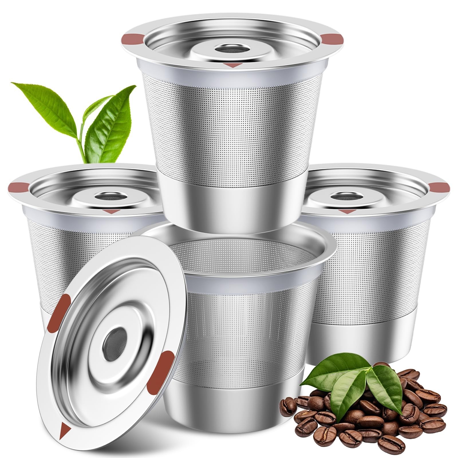 Reusable K Cups for Keurig, Stainless Steel Refillable Coffee Pods Metal K Cu...
