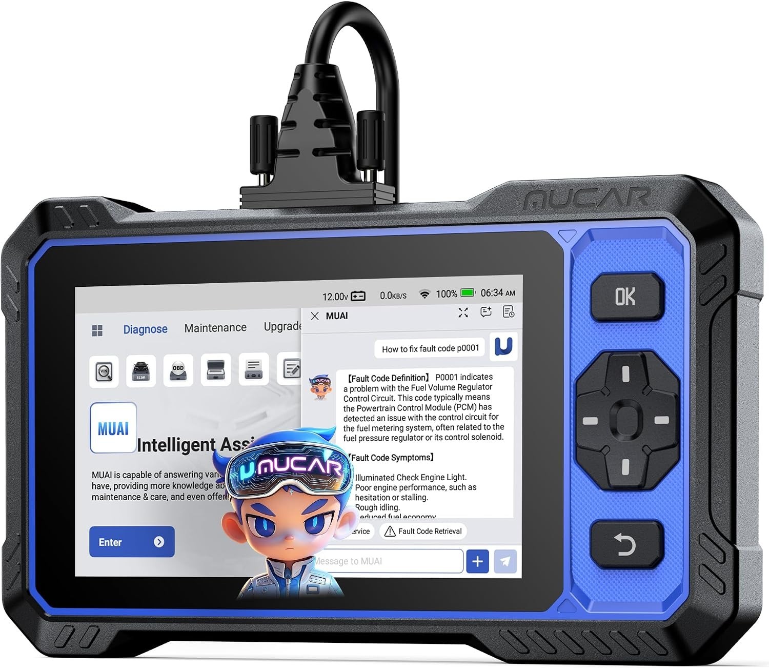 MUCAR 632 AI Bidirectional ODB2 Scan Tool - Car Diagnostic and Programming Tool