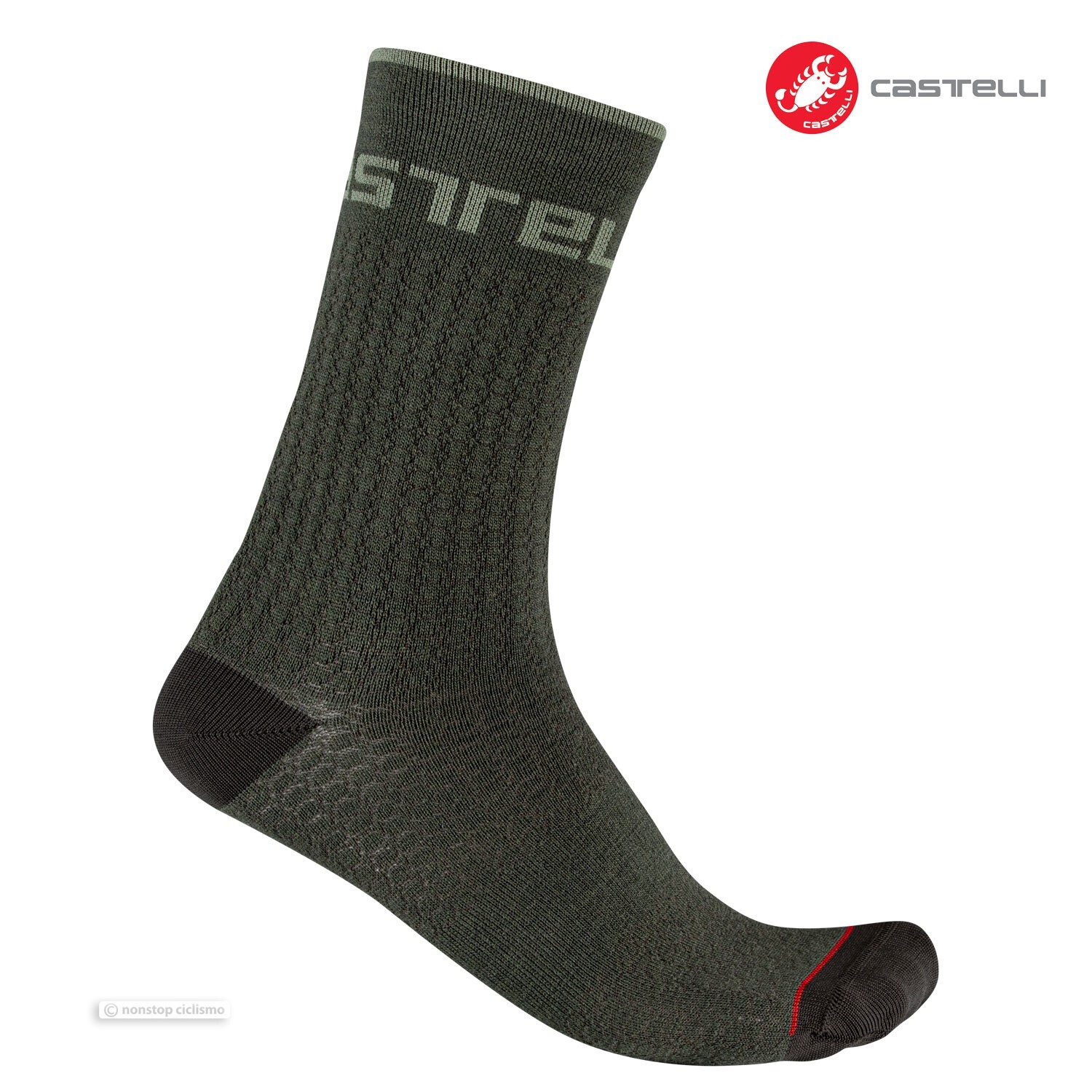 Castelli DISTANZA 20 Winter Wool Socks : MILITARY GREEN - One Pair