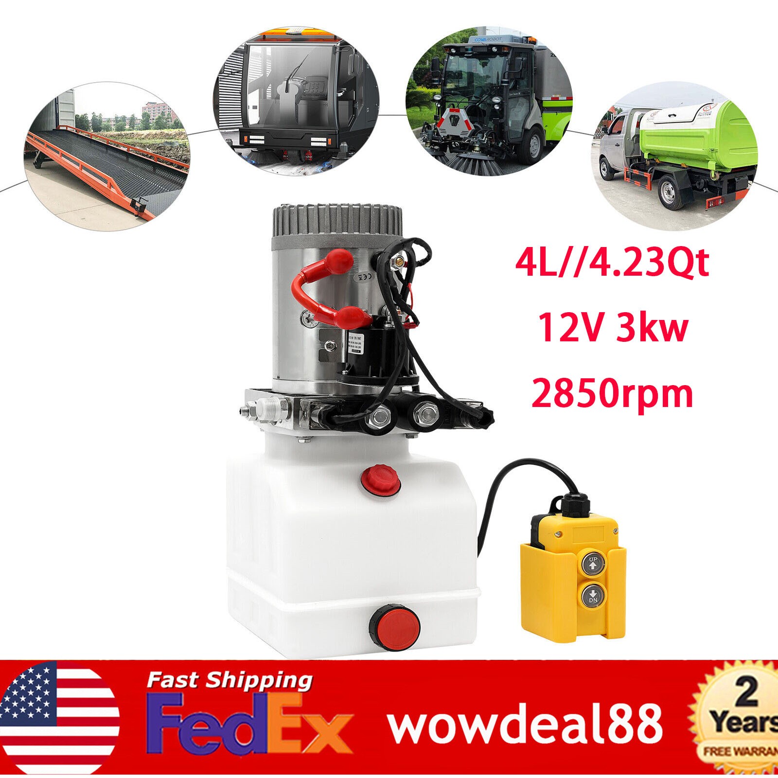 4l 12v Electric Hydraulic Pump Double Acting Hydraulic Pump For Dump Trailer
