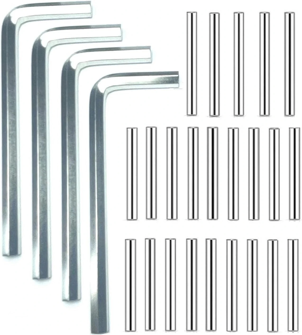 Spring Hinge Tension Pin Replacement Kit.41pcs Stainless Steel Shelf Silver