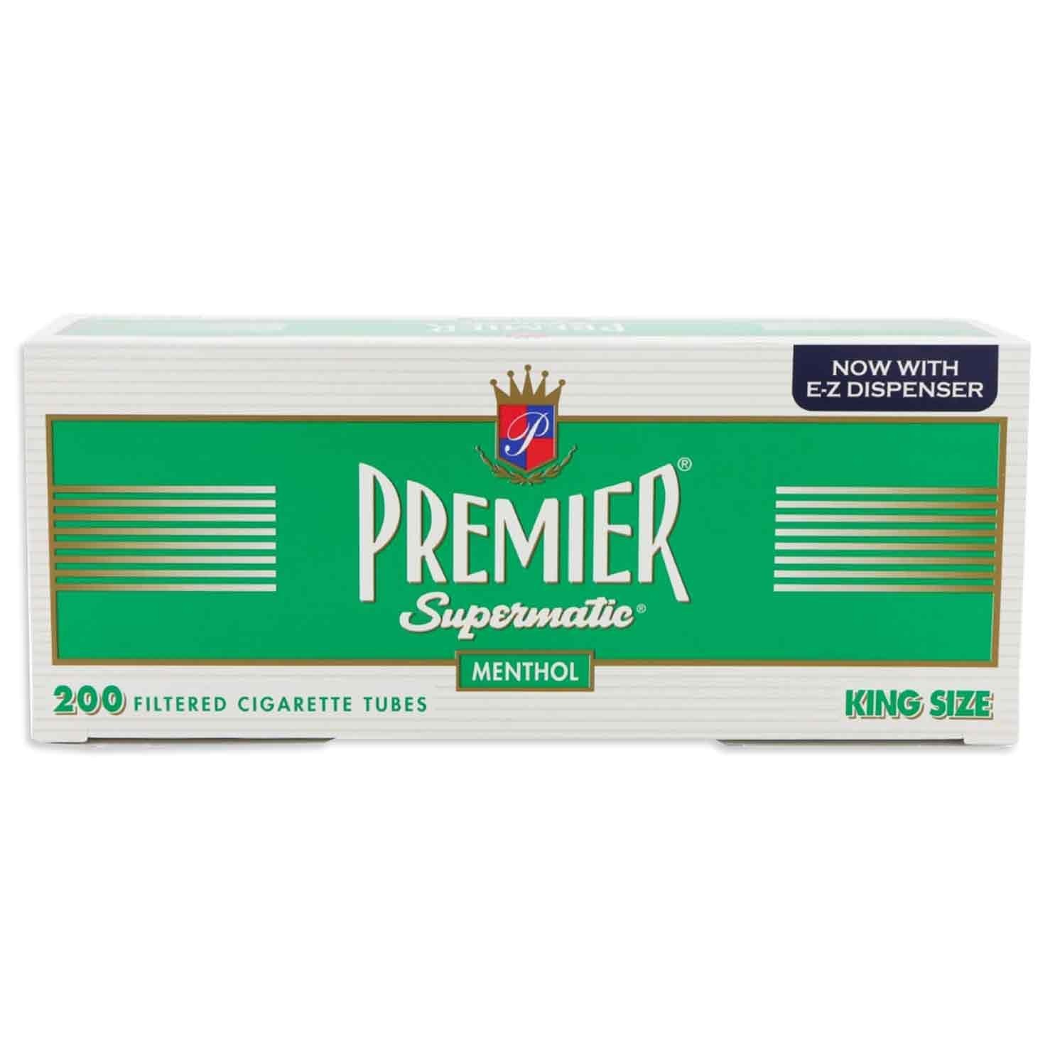 Premier Menthol Cigarette Filter Tubes - King Size (5 Boxes, 200 Each)
