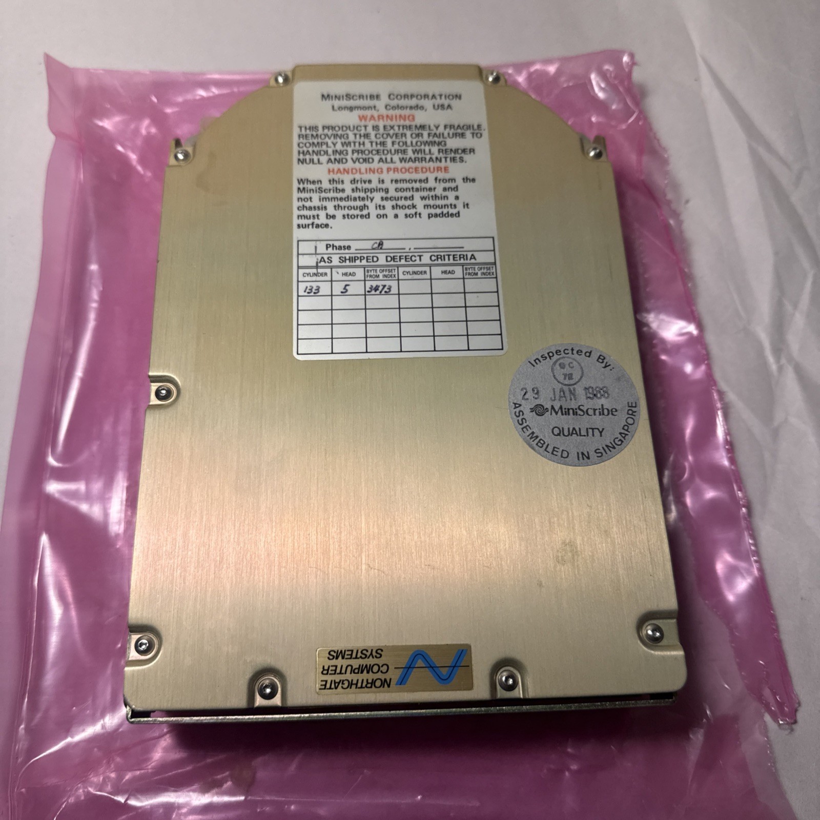 Miniscribe Legacy Drive  3650 UNTESTED
