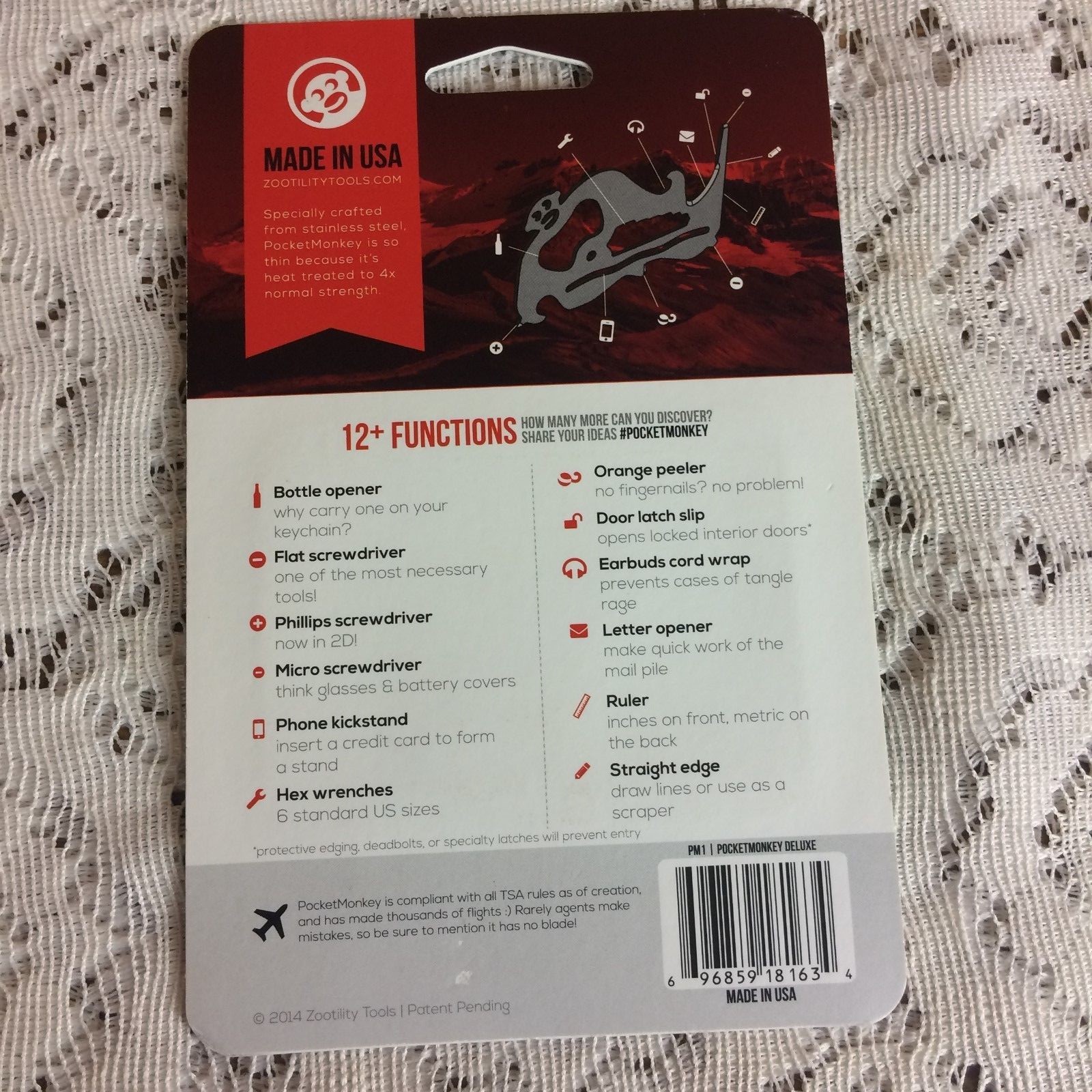 Zootility Tools Pocketmonkey Multi-Tool Made in USA New in packge