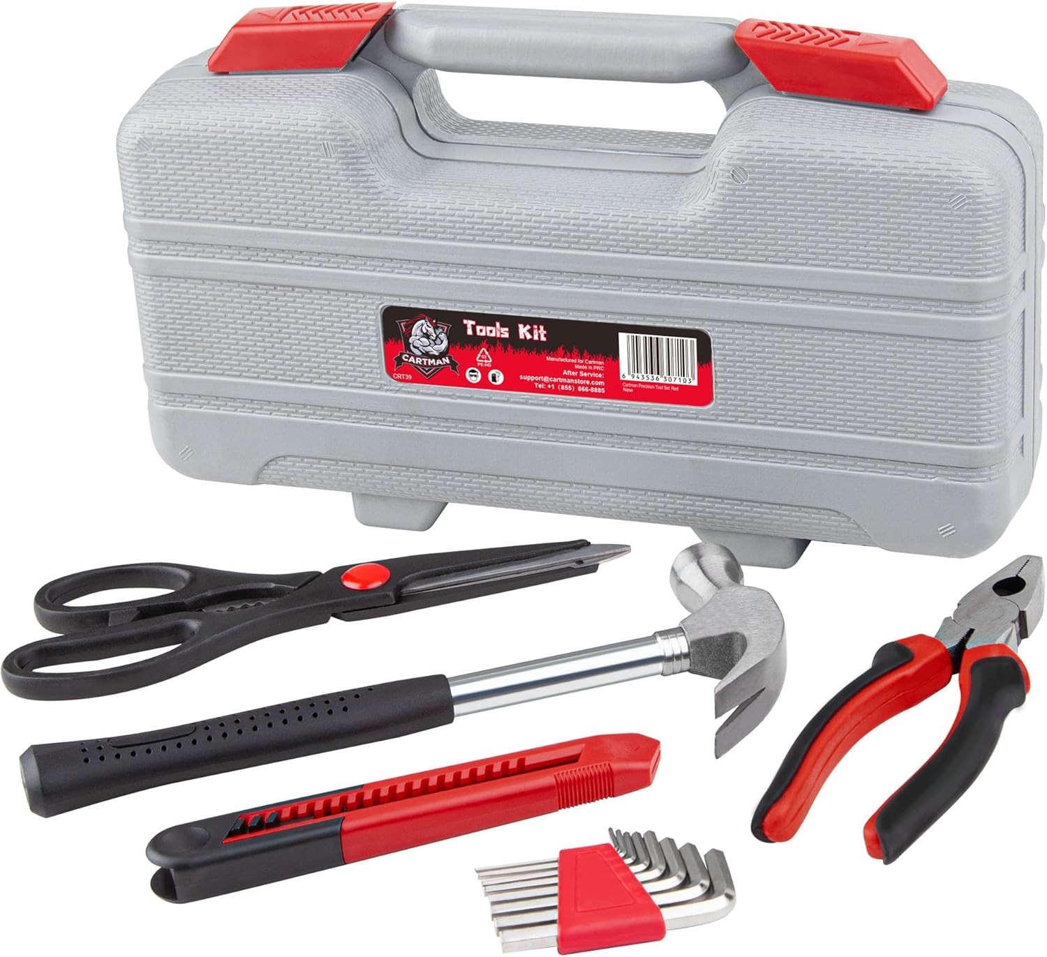 CARTMAN 39 Piece Tool Set with Toolbox 2 Pack Red